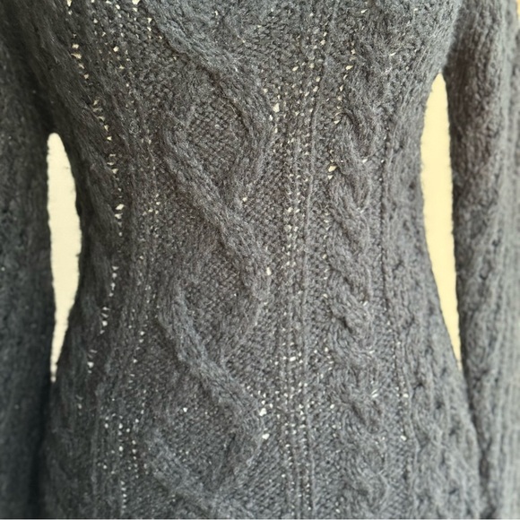 Free People Button Collar Knit Sweater Dress Gray size Small - Picture 7 of 14